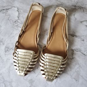 gold huarache sandals